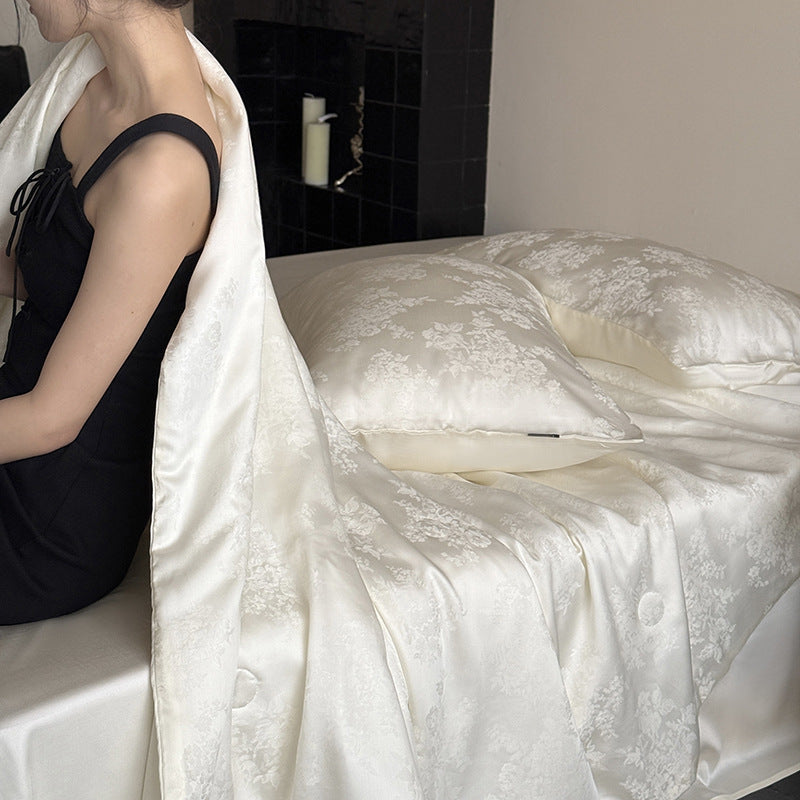 Austria60Branch Lanjing Tencel Jacquard Summer Blanket Four-Piece Set