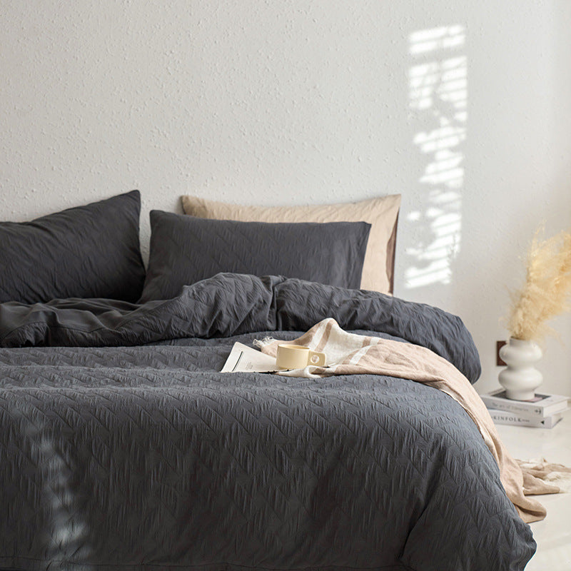 Maternity and Baby Grade Ultra Soft Double Layer Gauze Pure Cotton Solid Color Series Four-Piece Bed Set