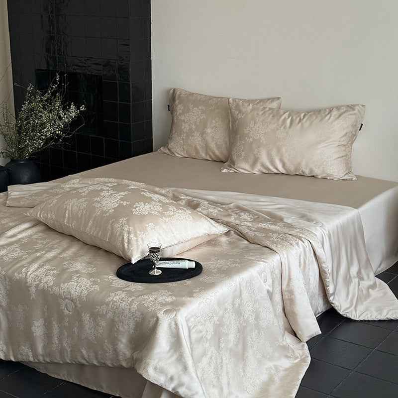 Austria60Branch Lanjing Tencel Jacquard Summer Blanket Four-Piece Set