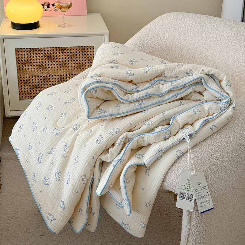 Double Layer Crinkle Cotton Summer Quilt Soft Air Conditioning Quilt for Summer
