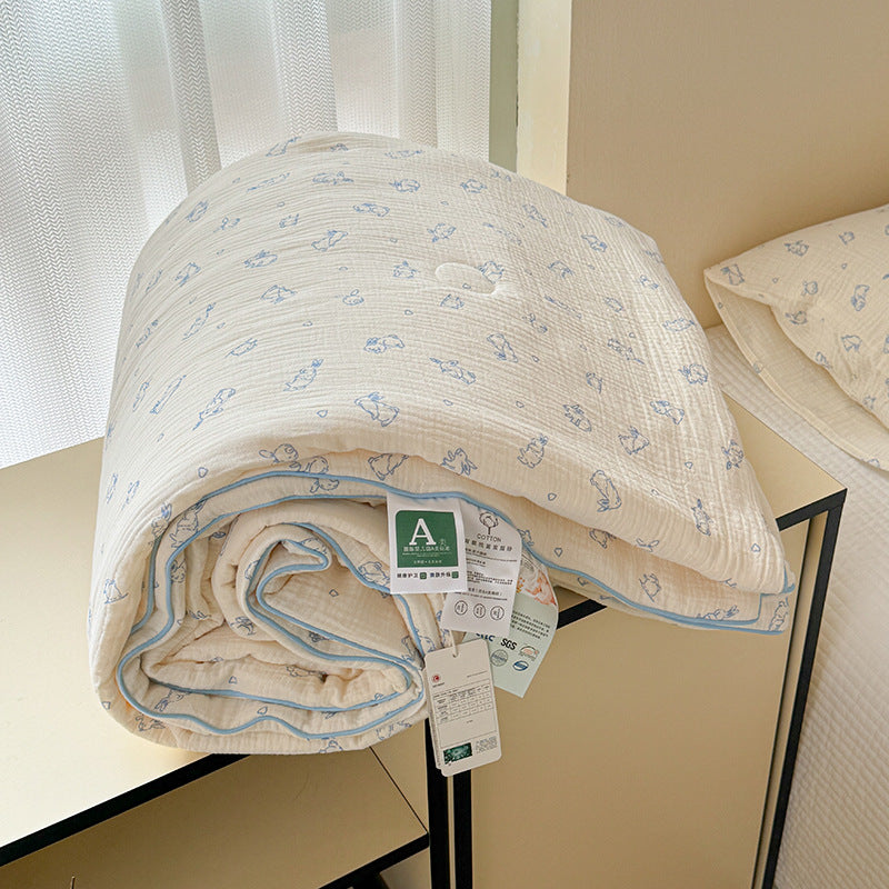 Double Layer Crinkle Cotton Summer Quilt Soft Air Conditioning Quilt for Summer