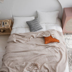 Pure Cotton Waffle Soft Towel Blanket Summer Quilt