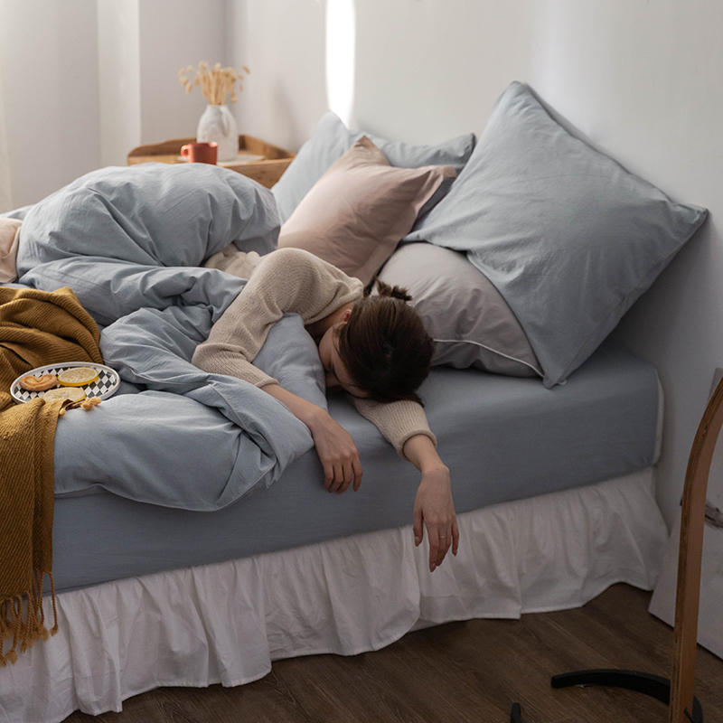 Solid Color100%100% Cotton Spring and Autumn Four-Piece Bedding Set