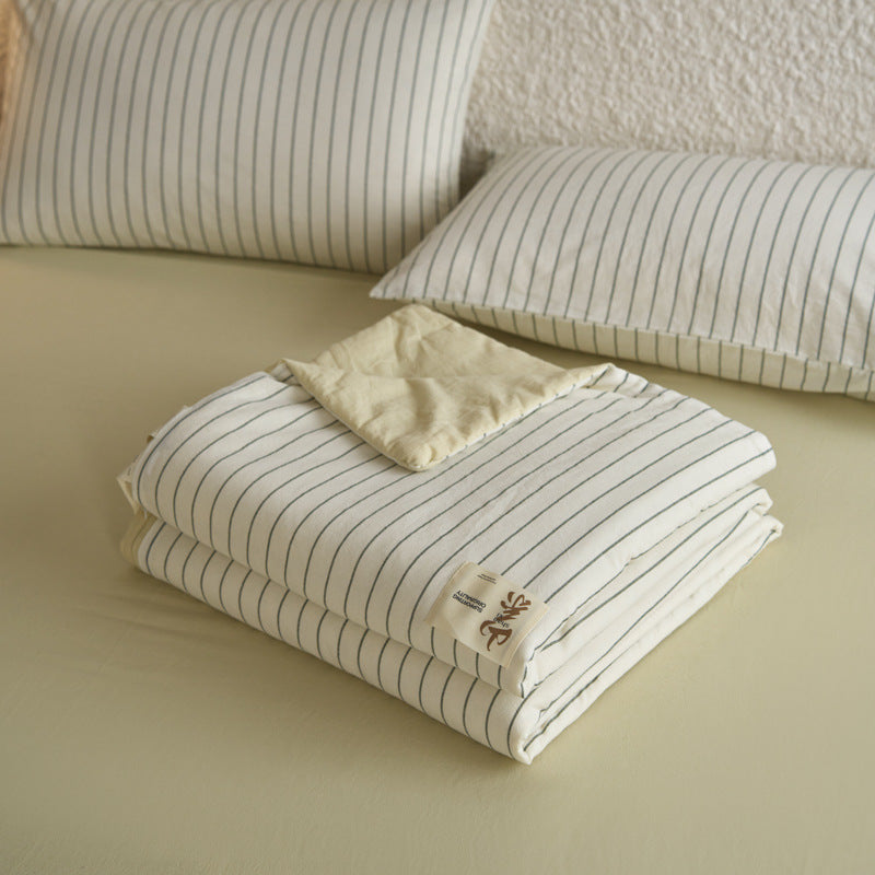 Pure Cotton Summer Quilt Washed Full Cotton Striped Soybean Air Conditioning Quilt