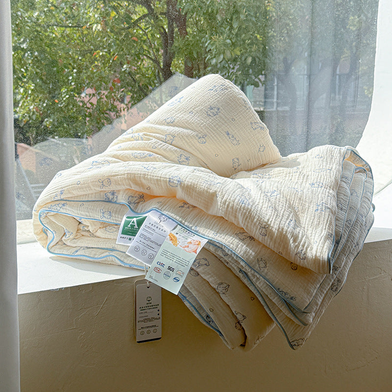 Double Layer Crinkle Cotton Summer Quilt Soft Air Conditioning Quilt for Summer
