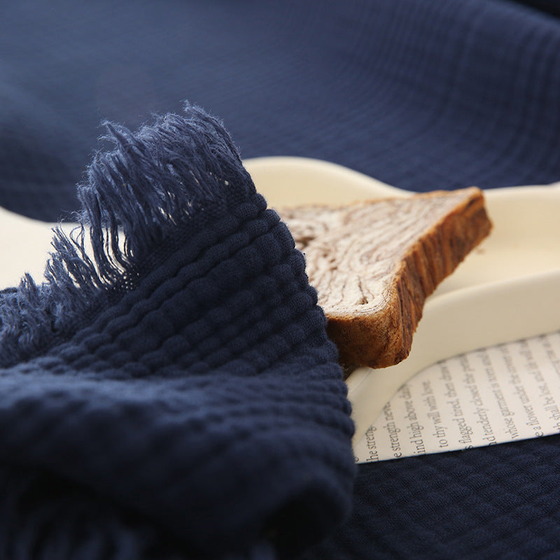 Minimalist Four-Layer Gauze Tassel Blanket Office Summer Thin Cover Blanket Air Conditioning Quilt