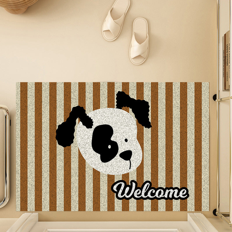 Home Cartoon outside Door Carpet Stain-Resistant and Washable Can Be Cut