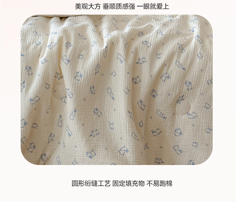 Double Layer Crinkle Cotton Summer Quilt Soft Air Conditioning Quilt for Summer