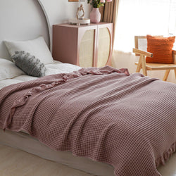 Pure Cotton Waffle Soft Towel Blanket Summer Quilt
