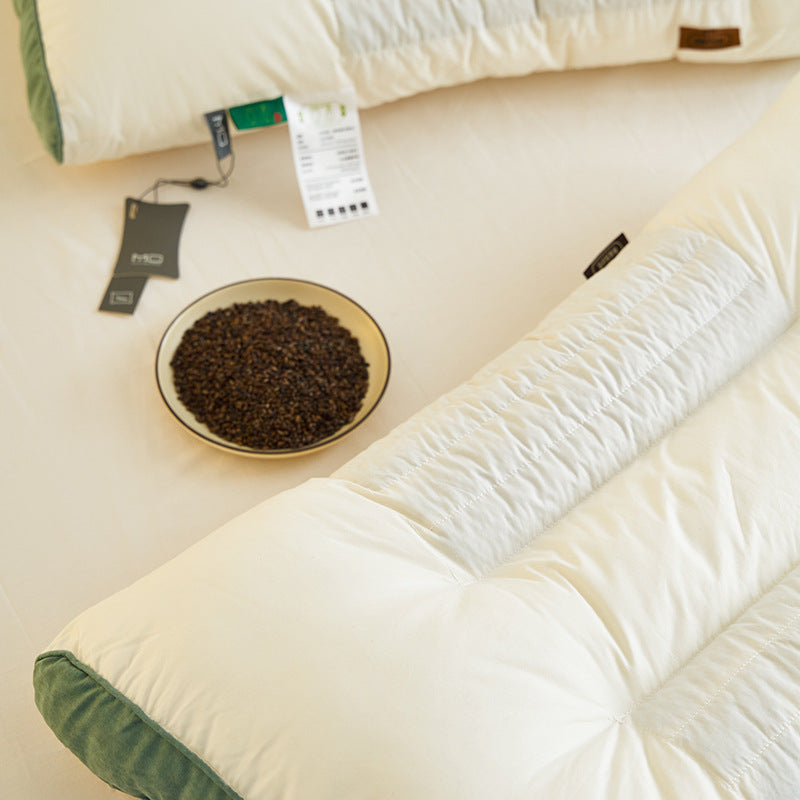 Cotton Ketsumeishi Pillow Buckwheat Hull Cervical Pillow Improve Sleeping Herbal Low Loft Pillow Insert