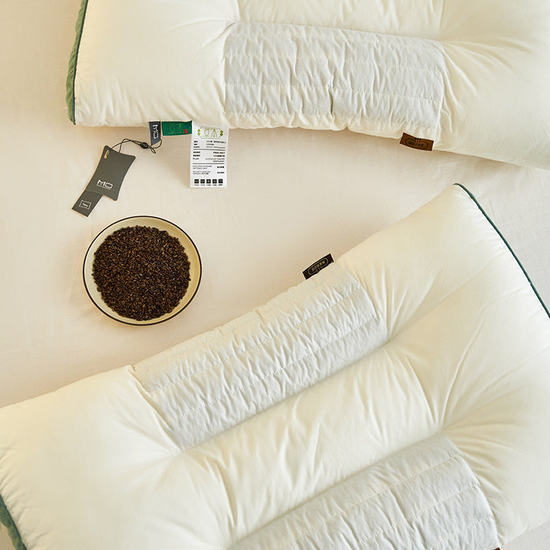 Cotton Ketsumeishi Pillow Buckwheat Hull Cervical Pillow Improve Sleeping Herbal Low Loft Pillow Insert