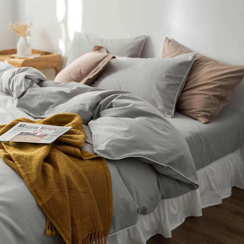 Solid Color100%100% Cotton Spring and Autumn Four-Piece Bedding Set