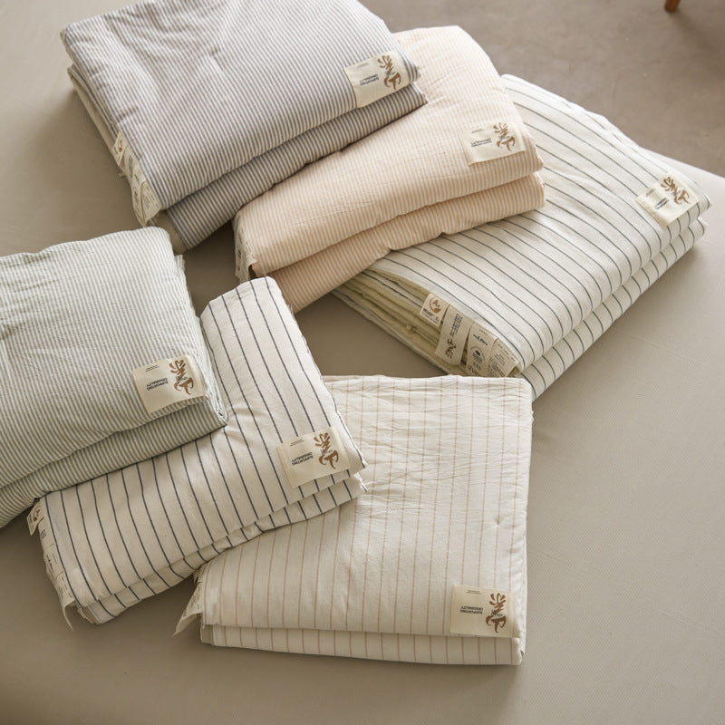 Pure Cotton Summer Quilt Washed Full Cotton Striped Soybean Air Conditioning Quilt