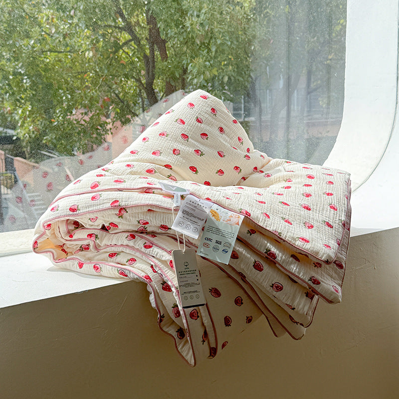 Double Layer Crinkle Cotton Summer Quilt Soft Air Conditioning Quilt for Summer