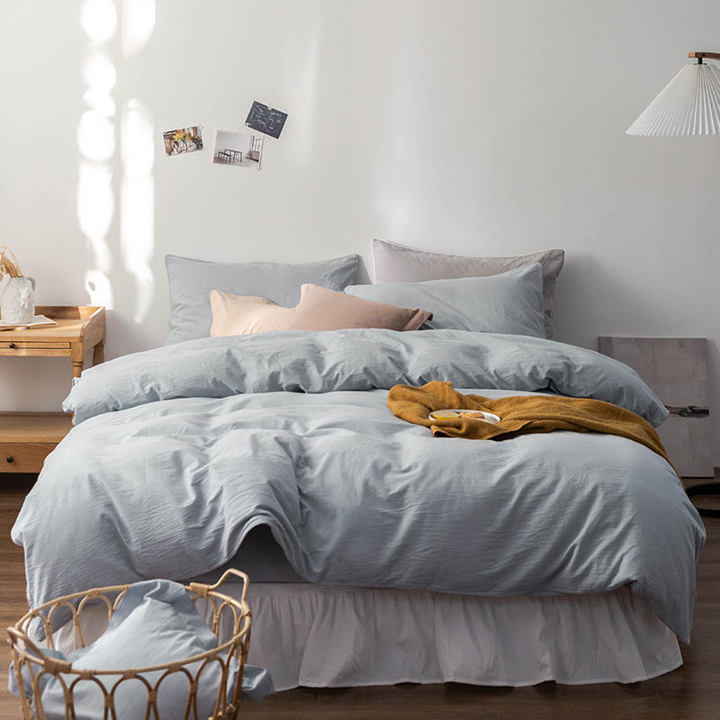 Solid Color100%100% Cotton Spring and Autumn Four-Piece Bedding Set