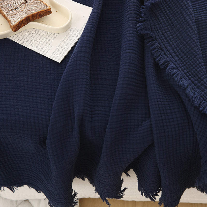 Minimalist Four-Layer Gauze Tassel Blanket Office Summer Thin Cover Blanket Air Conditioning Quilt