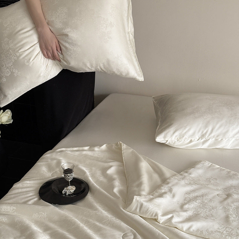 Austria60Branch Lanjing Tencel Jacquard Summer Blanket Four-Piece Set