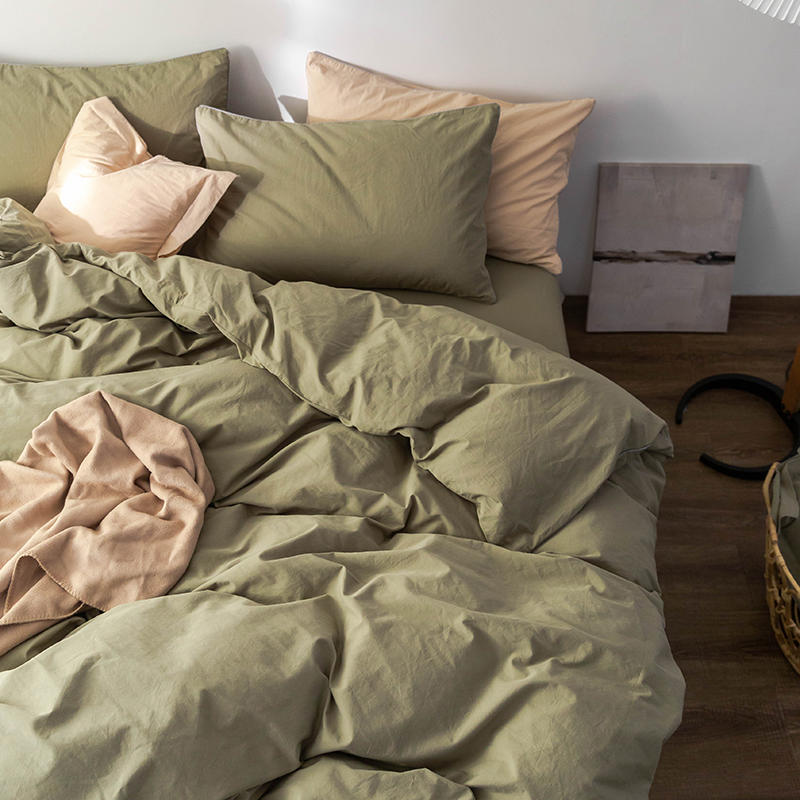 Solid Color100%100% Cotton Spring and Autumn Four-Piece Bedding Set