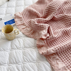 Pure Cotton Waffle Soft Towel Blanket Summer Quilt