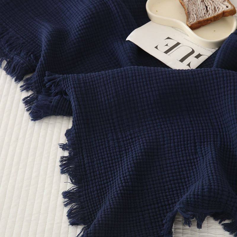 Minimalist Four-Layer Gauze Tassel Blanket Office Summer Thin Cover Blanket Air Conditioning Quilt