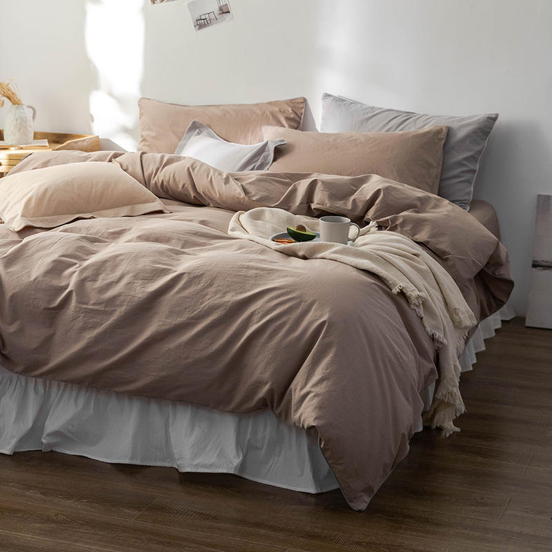 Solid Color100%100% Cotton Spring and Autumn Four-Piece Bedding Set