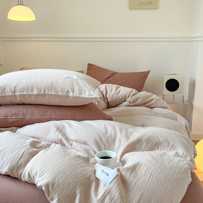 Baby-grade All-cotton Double-layer Gauze Four-piece Set