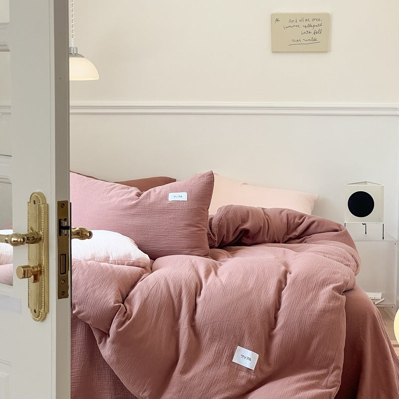 Baby-grade All-cotton Double-layer Gauze Four-piece Set