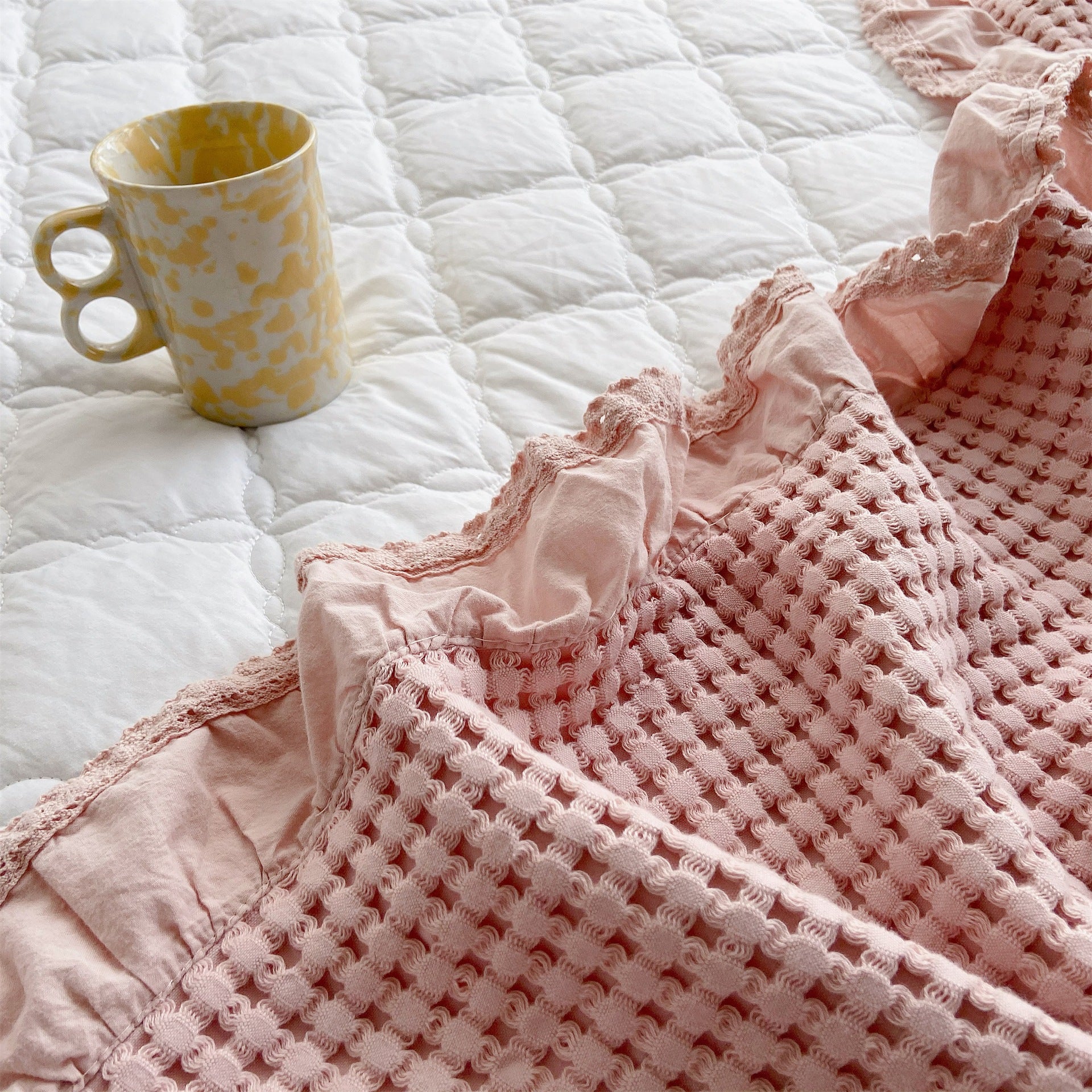 Pure Cotton Waffle Soft Towel Blanket Summer Quilt