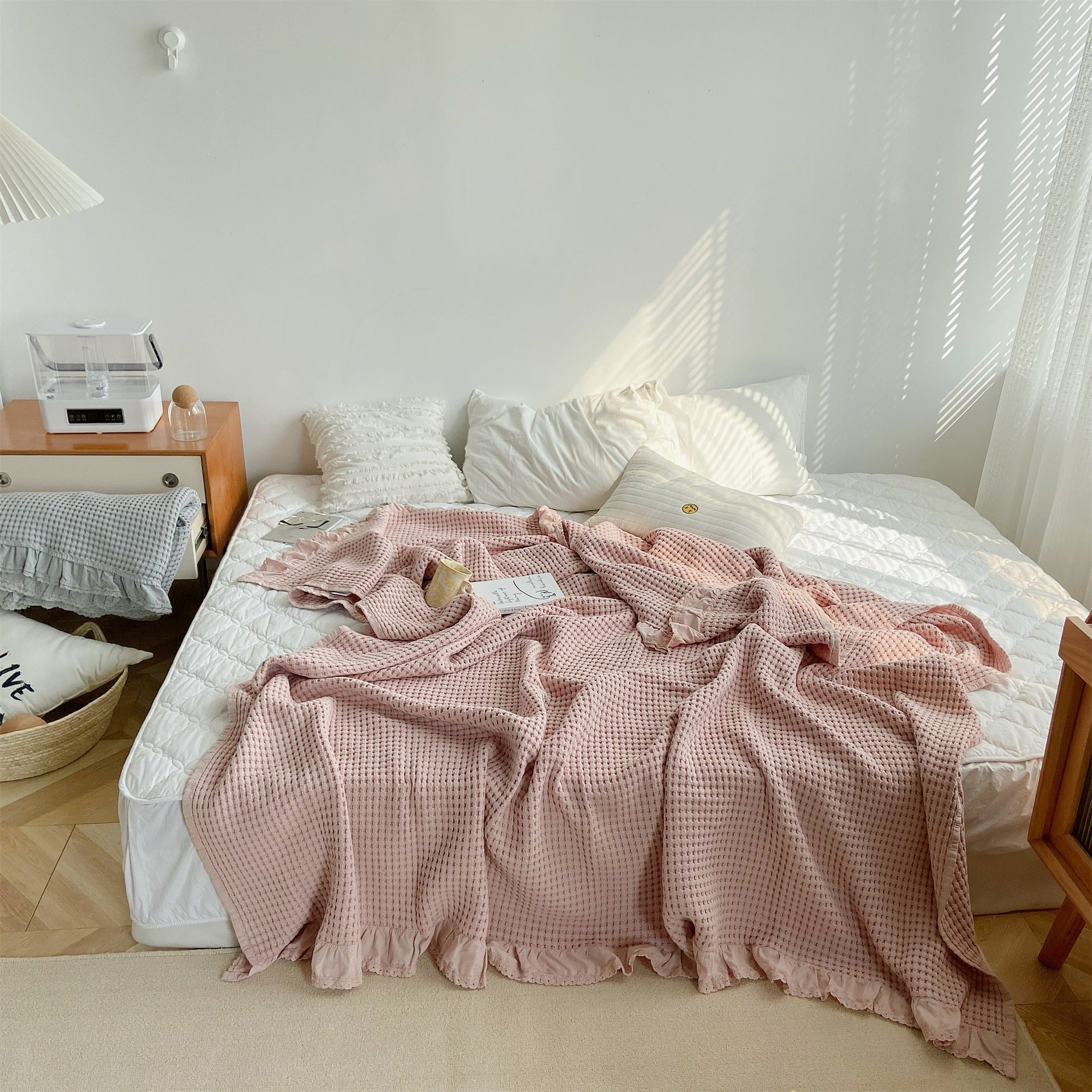 Pure Cotton Waffle Soft Towel Blanket Summer Quilt