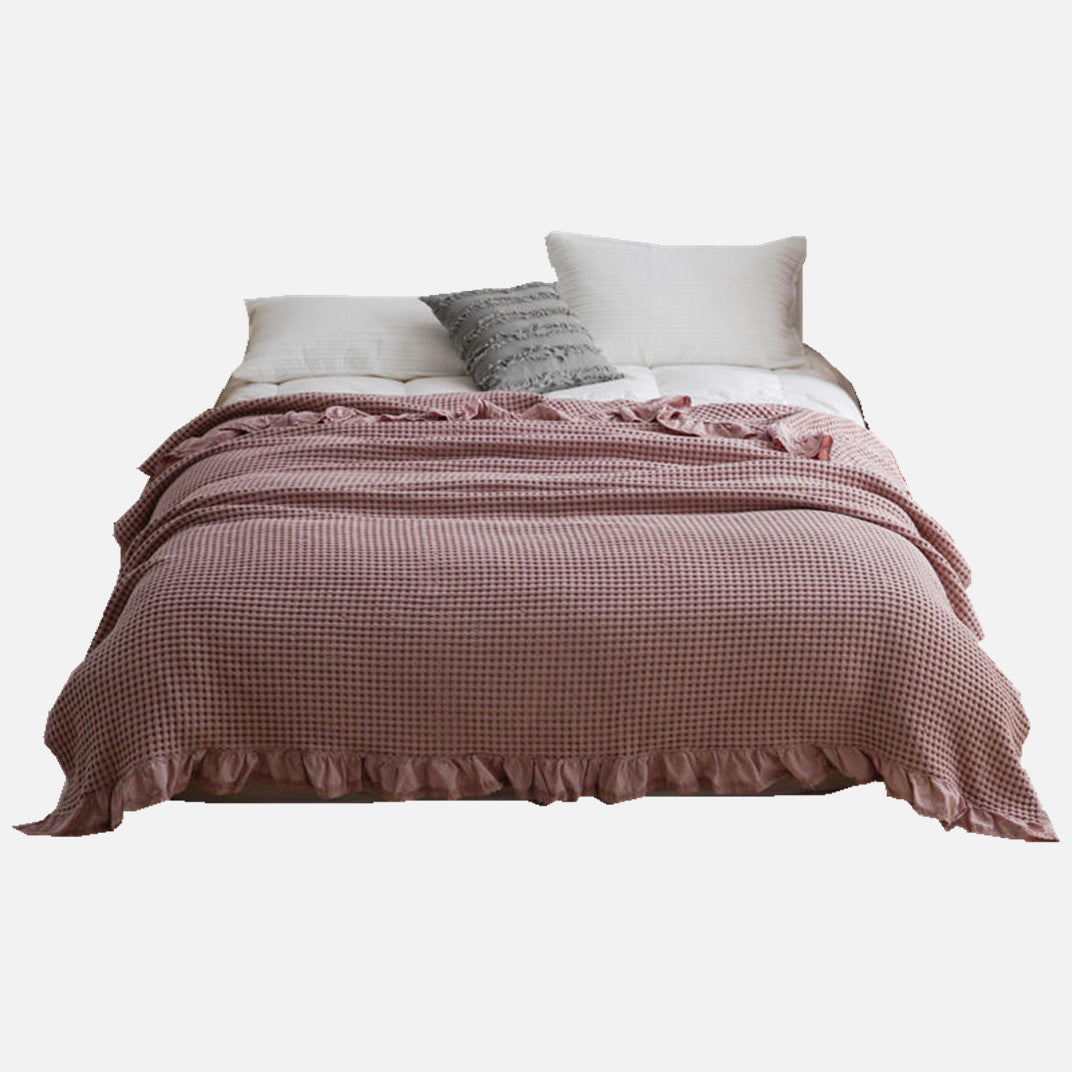 Pure Cotton Waffle Soft Towel Blanket Summer Quilt