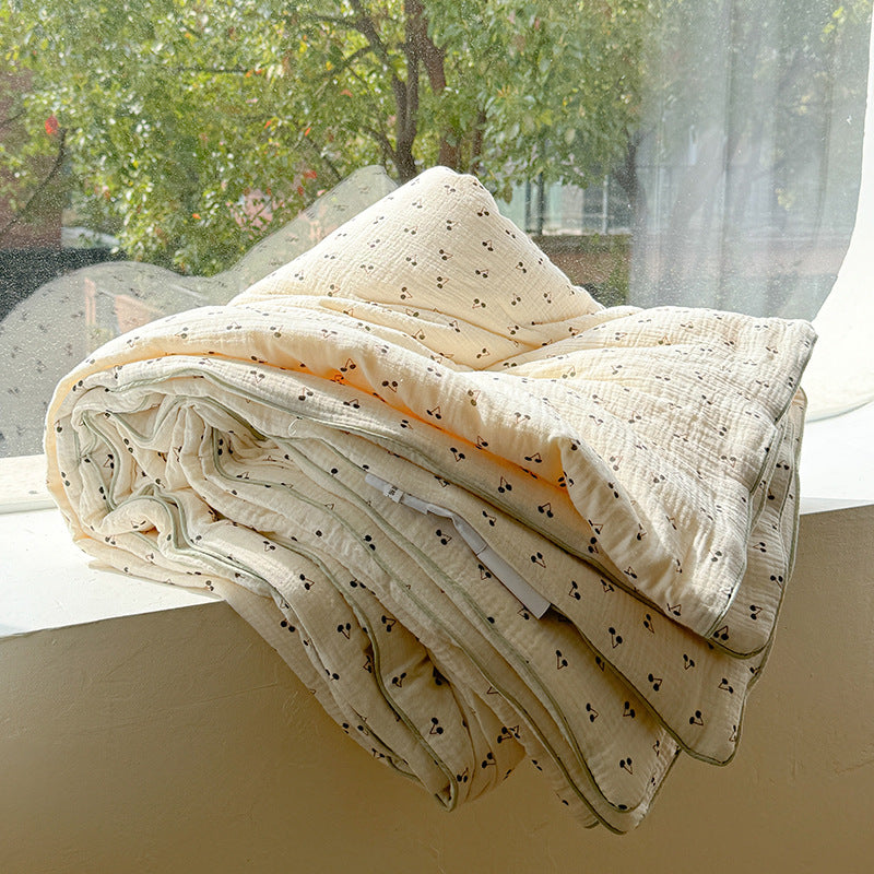 Double Layer Crinkle Cotton Summer Quilt Soft Air Conditioning Quilt for Summer