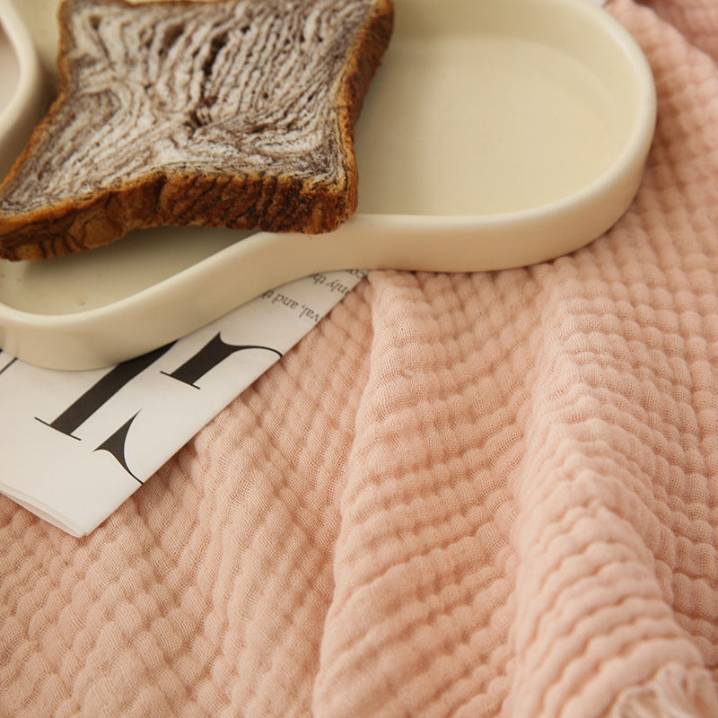 Minimalist Four-Layer Gauze Tassel Blanket Office Summer Thin Cover Blanket Air Conditioning Quilt