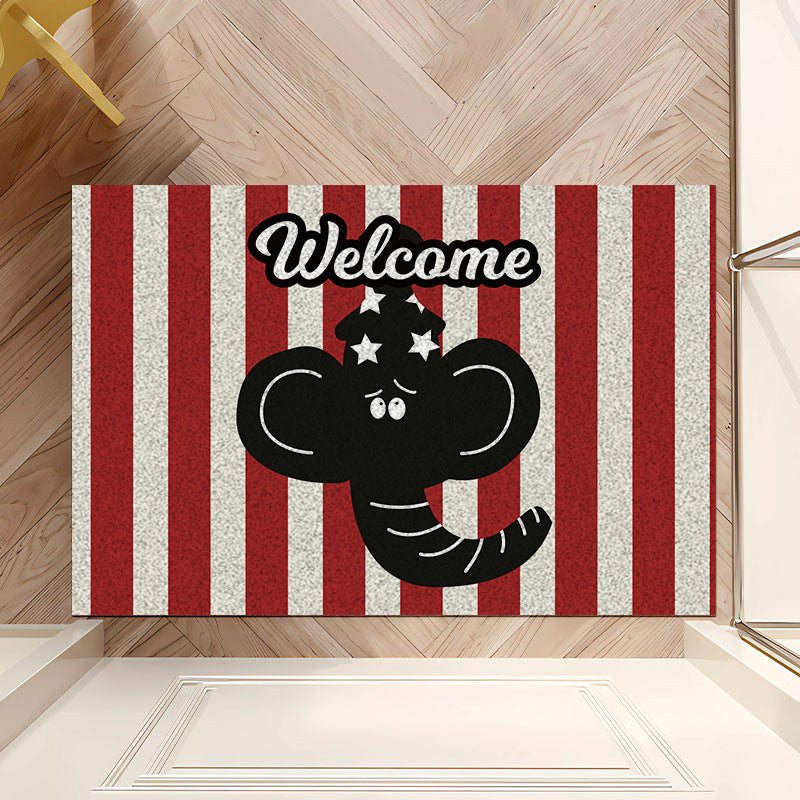 Home Cartoon outside Door Carpet Stain-Resistant and Washable Can Be Cut