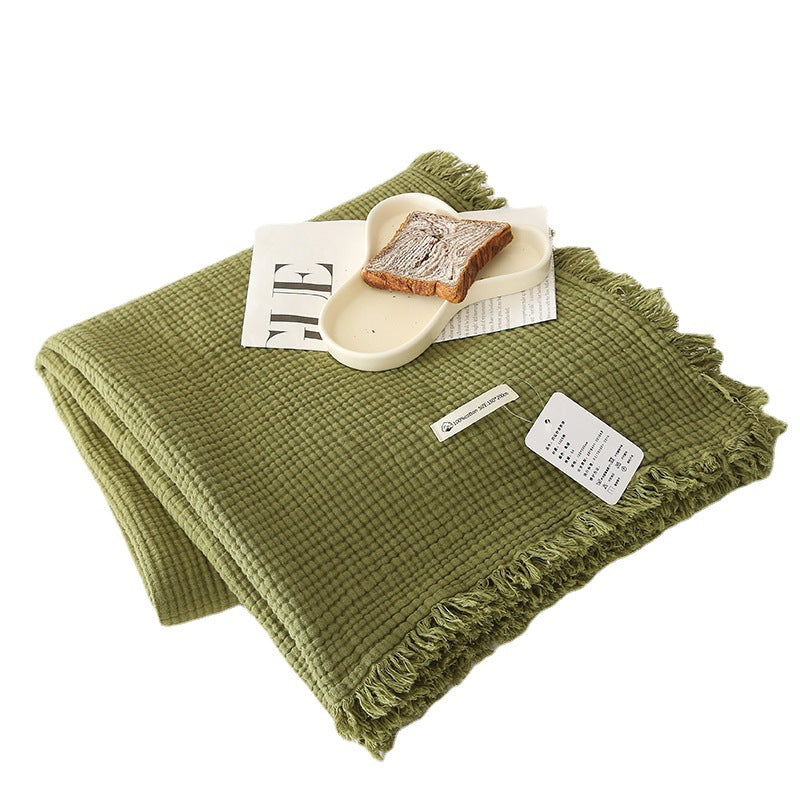 Minimalist Four-Layer Gauze Tassel Blanket Office Summer Thin Cover Blanket Air Conditioning Quilt