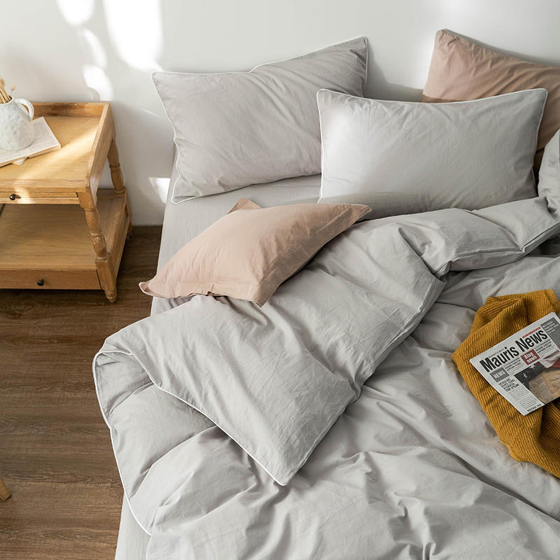 Solid Color100%100% Cotton Spring and Autumn Four-Piece Bedding Set