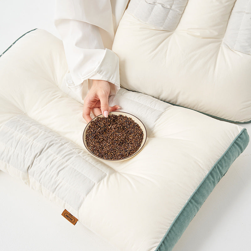 Cotton Ketsumeishi Pillow Buckwheat Hull Cervical Pillow Improve Sleeping Herbal Low Loft Pillow Insert