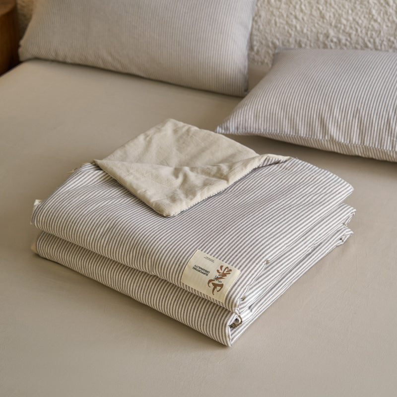 Pure Cotton Summer Quilt Washed Full Cotton Striped Soybean Air Conditioning Quilt