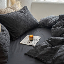 Maternity and Baby Grade Ultra Soft Double Layer Gauze Pure Cotton Solid Color Series Four-Piece Bed Set