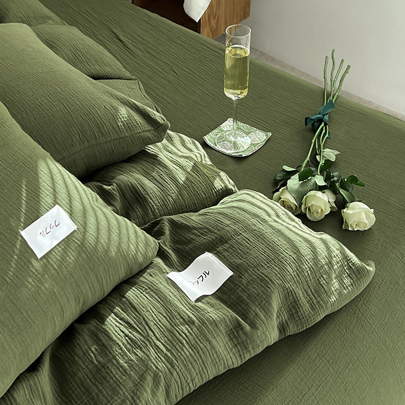 Baby-grade All-cotton Double-layer Gauze Four-piece Set