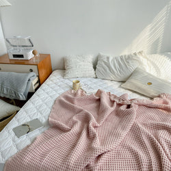 Pure Cotton Waffle Soft Towel Blanket Summer Quilt
