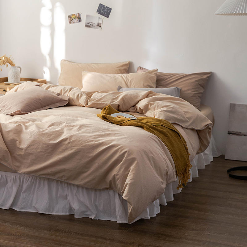 Solid Color100%100% Cotton Spring and Autumn Four-Piece Bedding Set