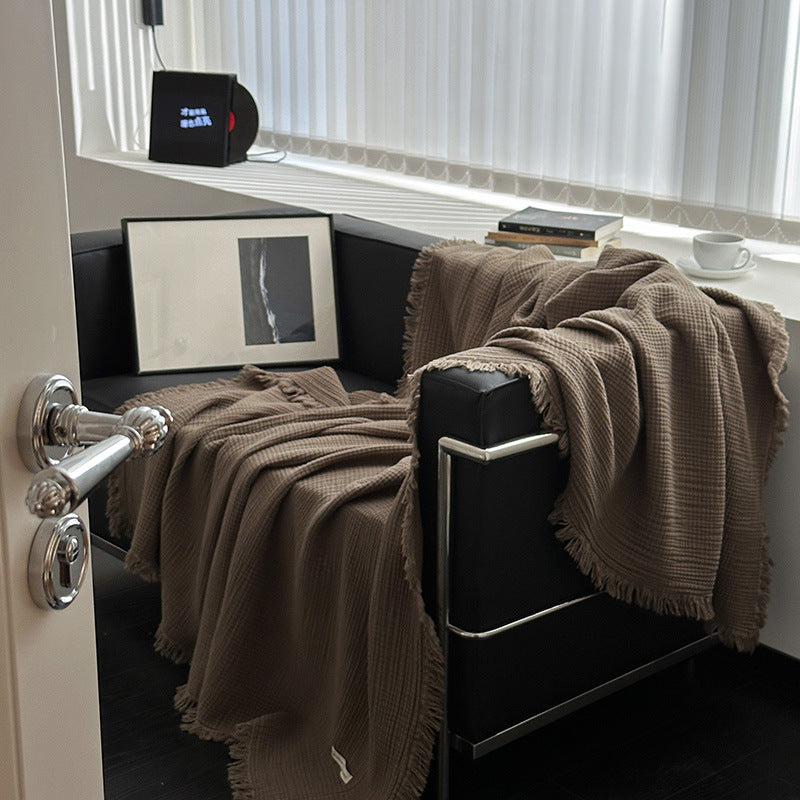 Minimalist Four-Layer Gauze Tassel Blanket Office Summer Thin Cover Blanket Air Conditioning Quilt