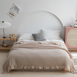 Pure Cotton Waffle Soft Towel Blanket Summer Quilt