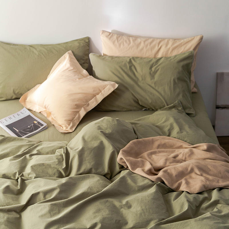 Solid Color100%100% Cotton Spring and Autumn Four-Piece Bedding Set