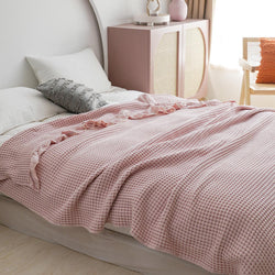 Pure Cotton Waffle Soft Towel Blanket Summer Quilt