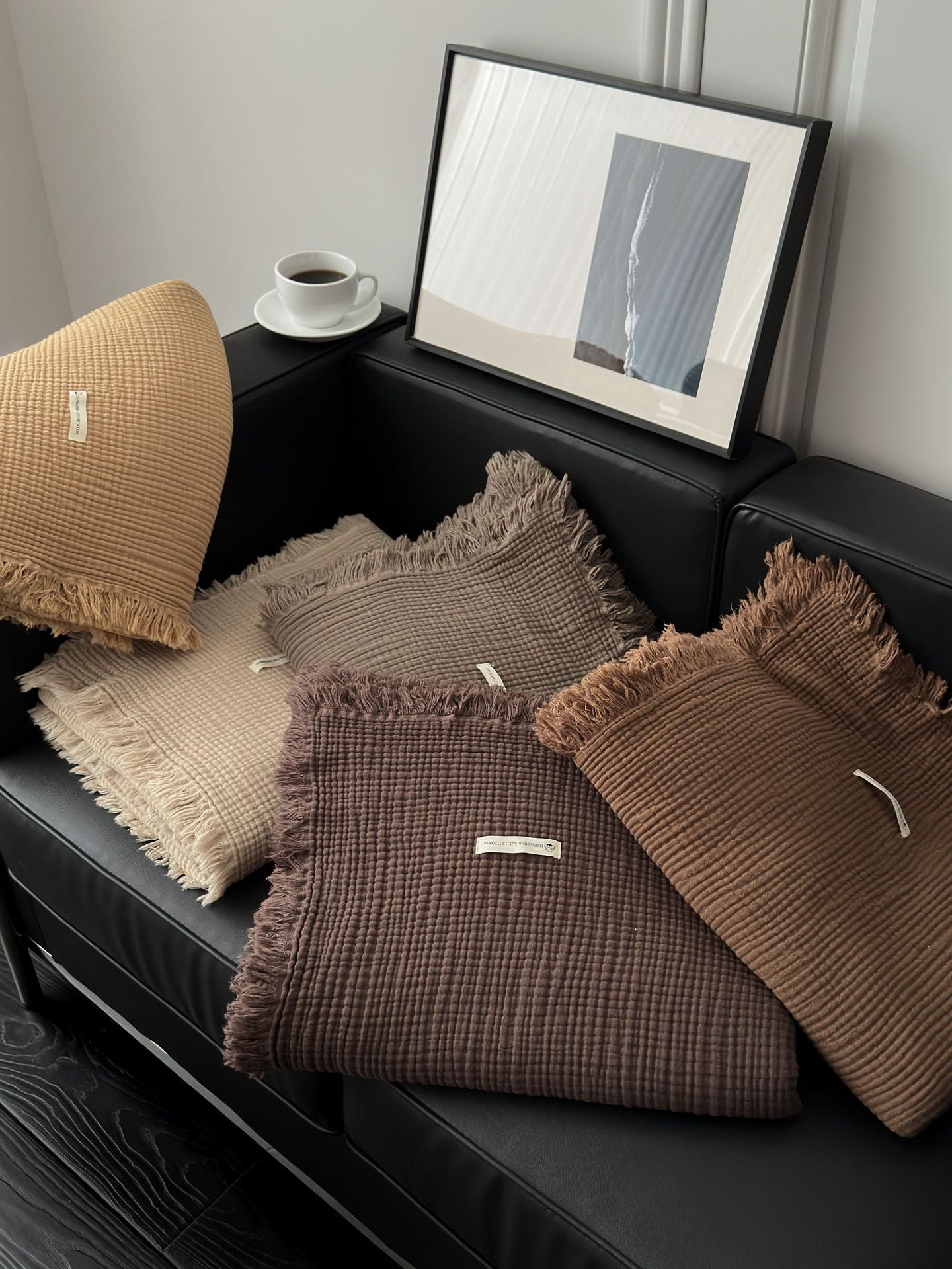 Minimalist Four-Layer Gauze Tassel Blanket Office Summer Thin Cover Blanket Air Conditioning Quilt