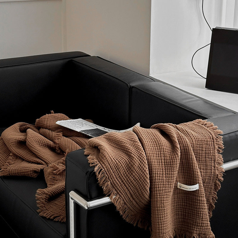 Minimalist Four-Layer Gauze Tassel Blanket Office Summer Thin Cover Blanket Air Conditioning Quilt