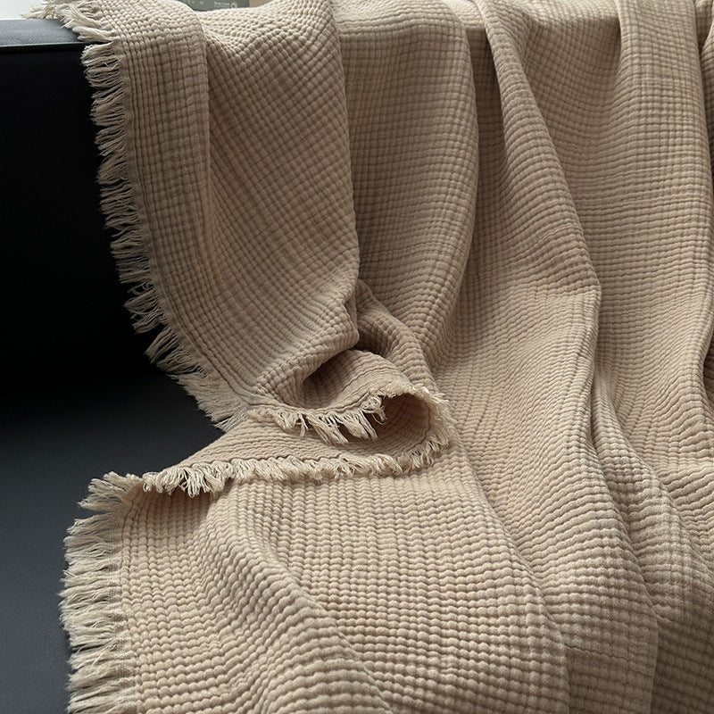 Minimalist Four-Layer Gauze Tassel Blanket Office Summer Thin Cover Blanket Air Conditioning Quilt