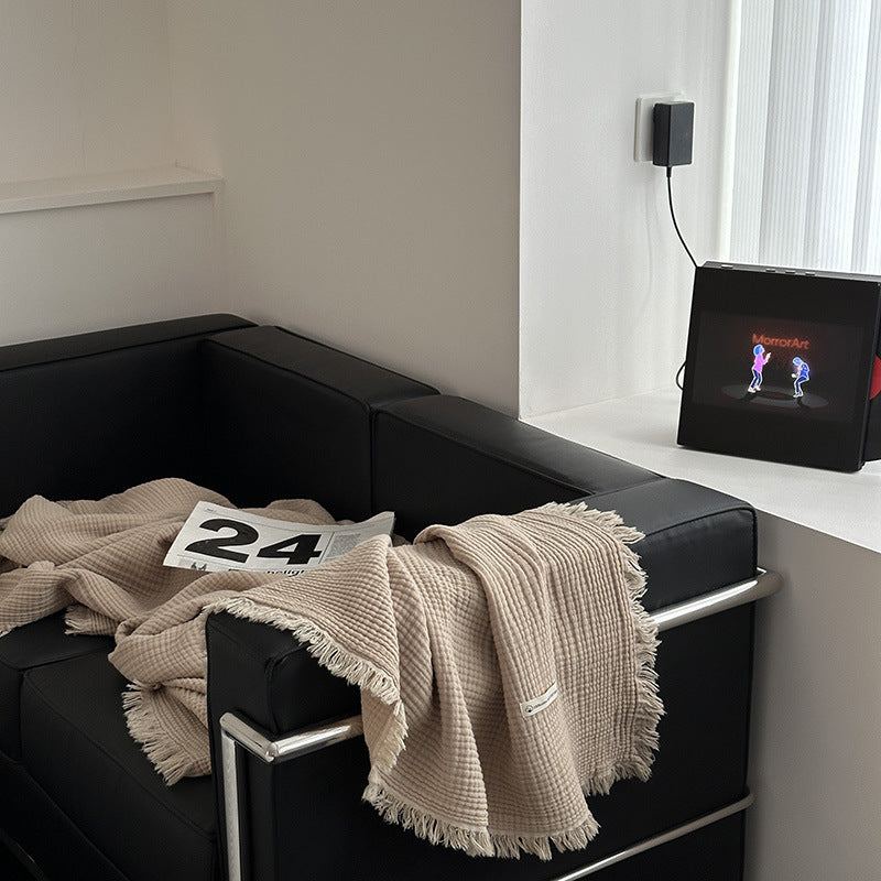 Minimalist Four-Layer Gauze Tassel Blanket Office Summer Thin Cover Blanket Air Conditioning Quilt