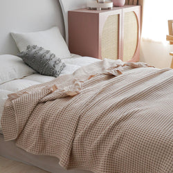 Pure Cotton Waffle Soft Towel Blanket Summer Quilt